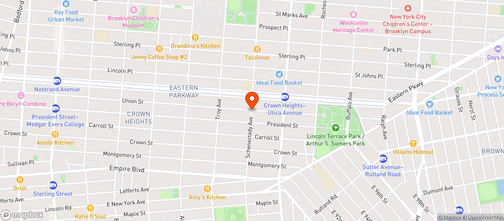 Map showing C Heights Food Corp