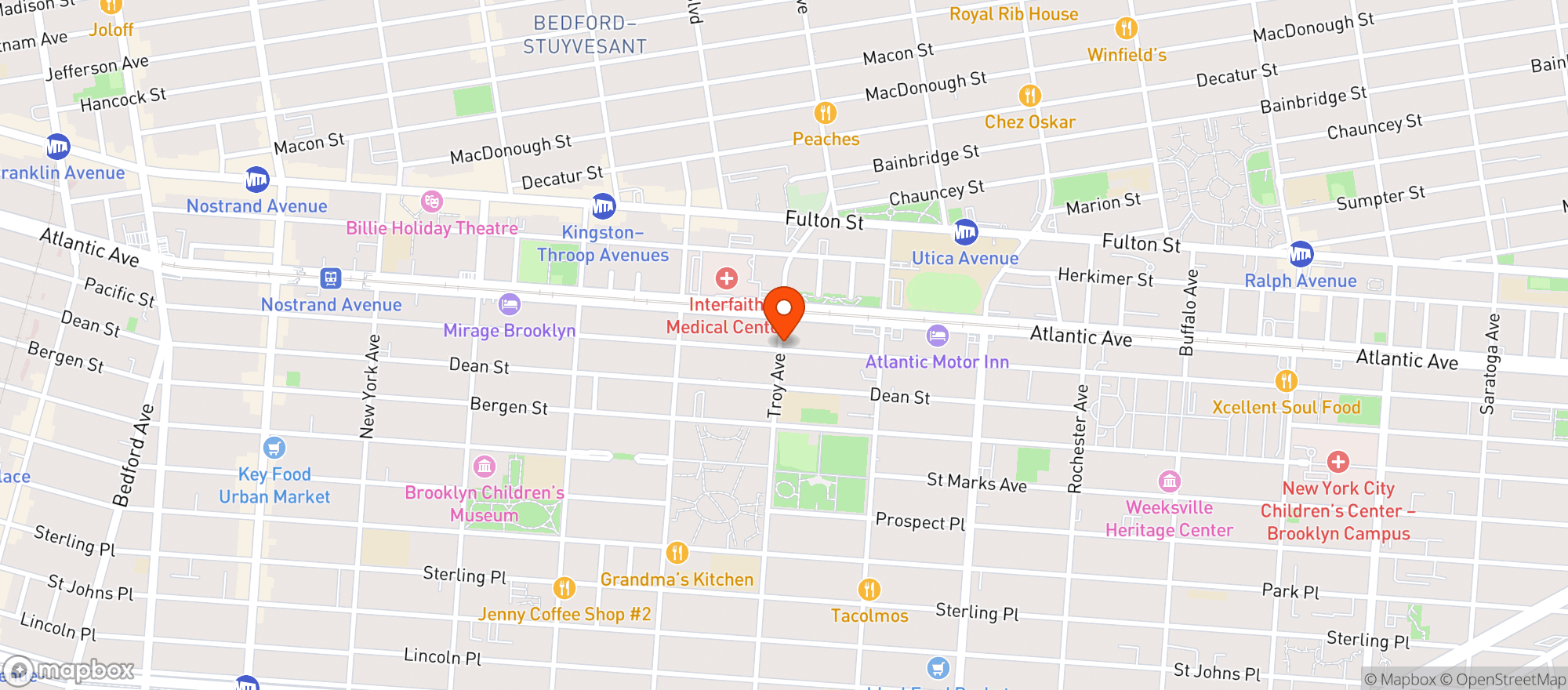 Map showing Troy Deli Gourmet