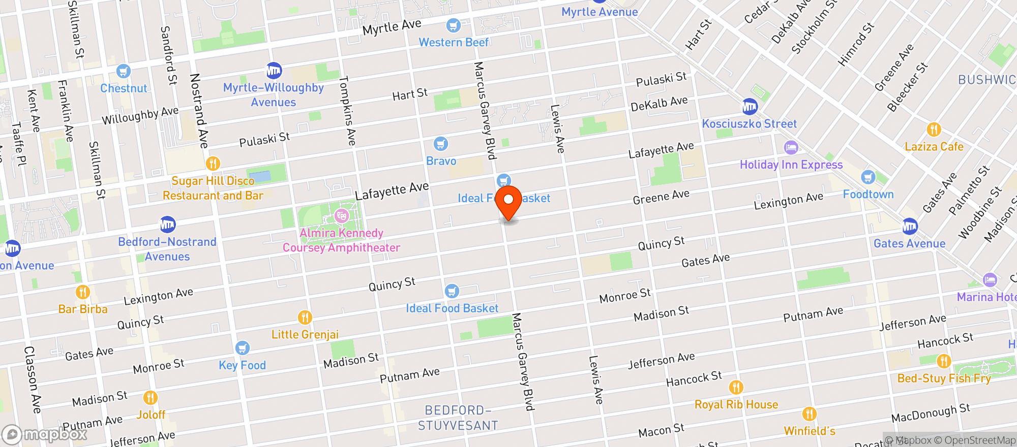 Map showing One Stop Deli & More