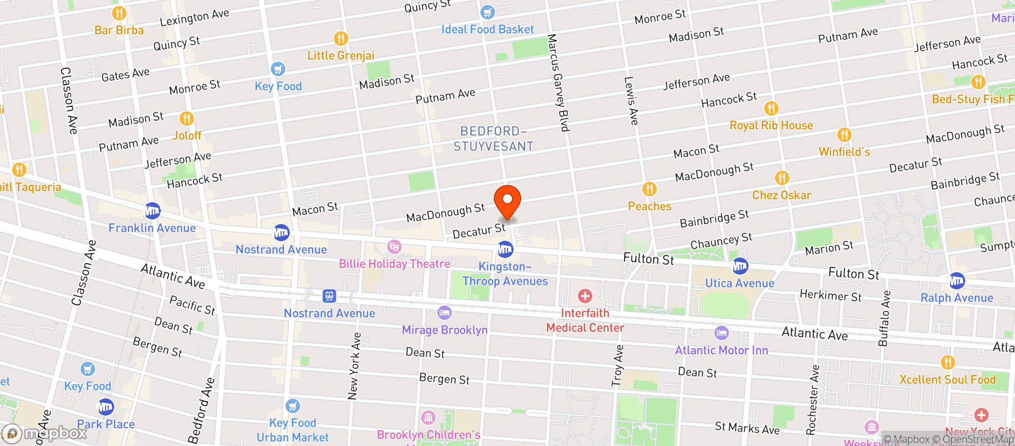 Map showing 73 Food Market