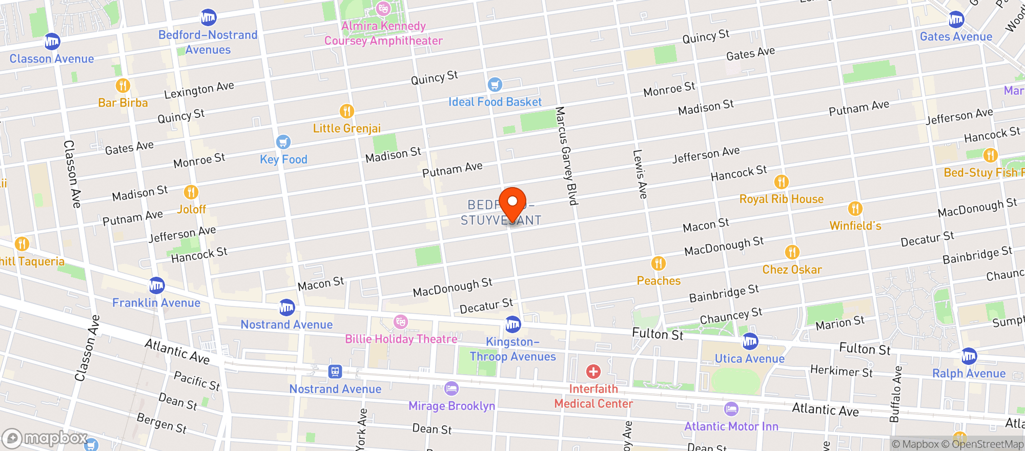 Map showing Throop Mini Market