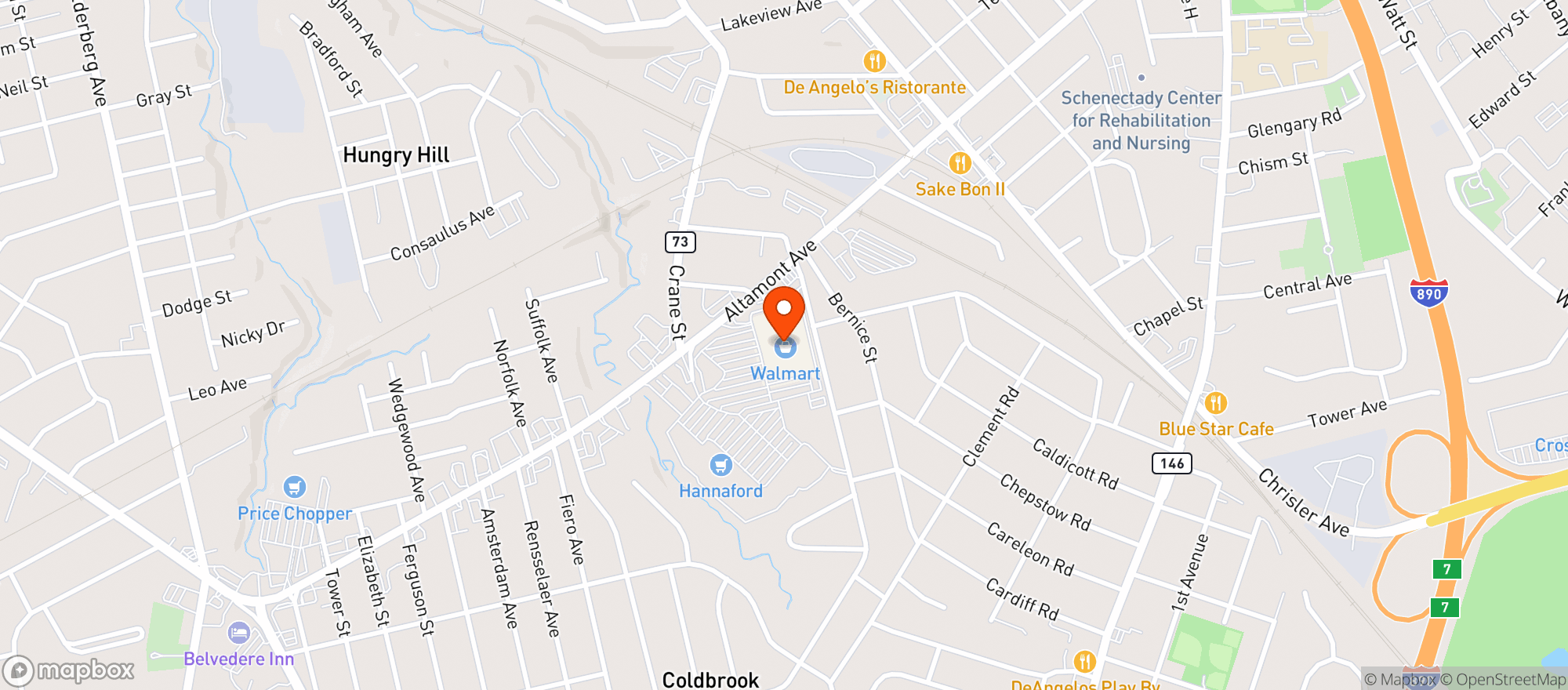 Map showing Walmart Store #2264