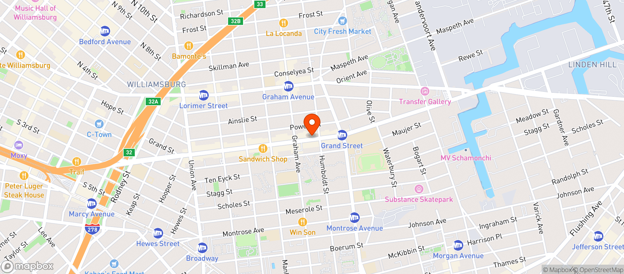 Map showing Cafe Zouave