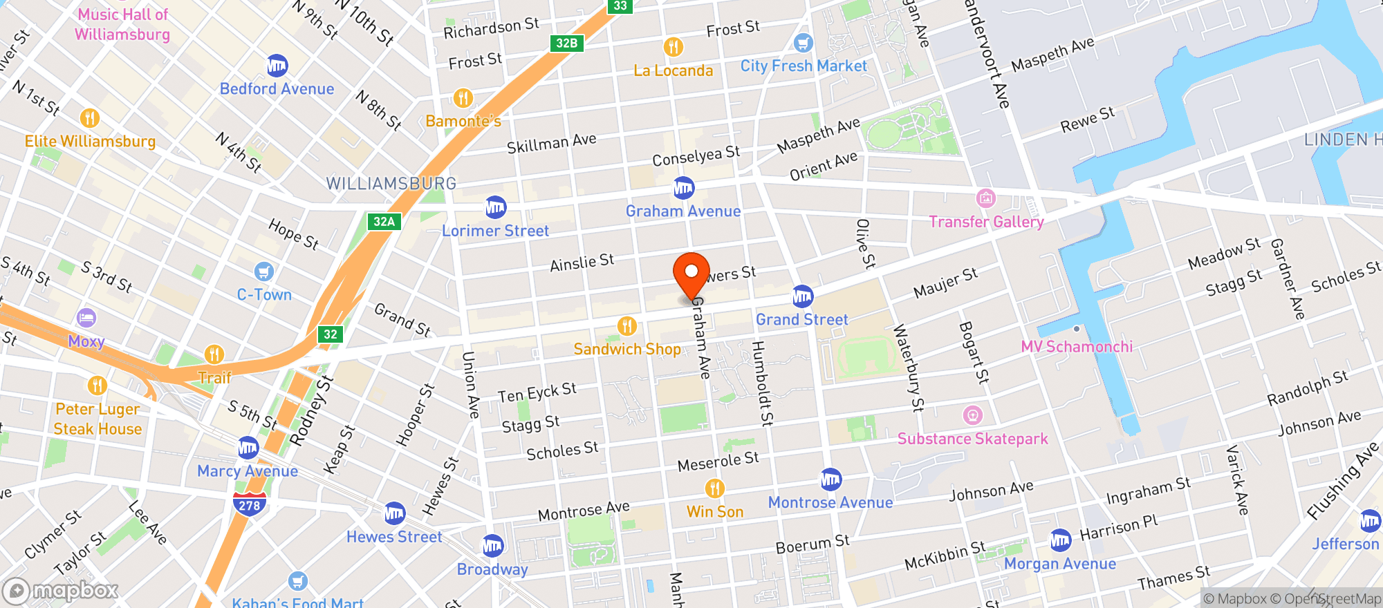 Map showing Farmer Deli