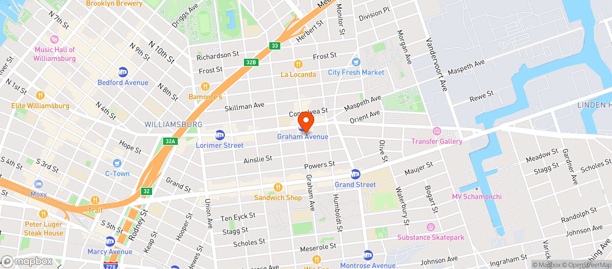 Map showing C Town