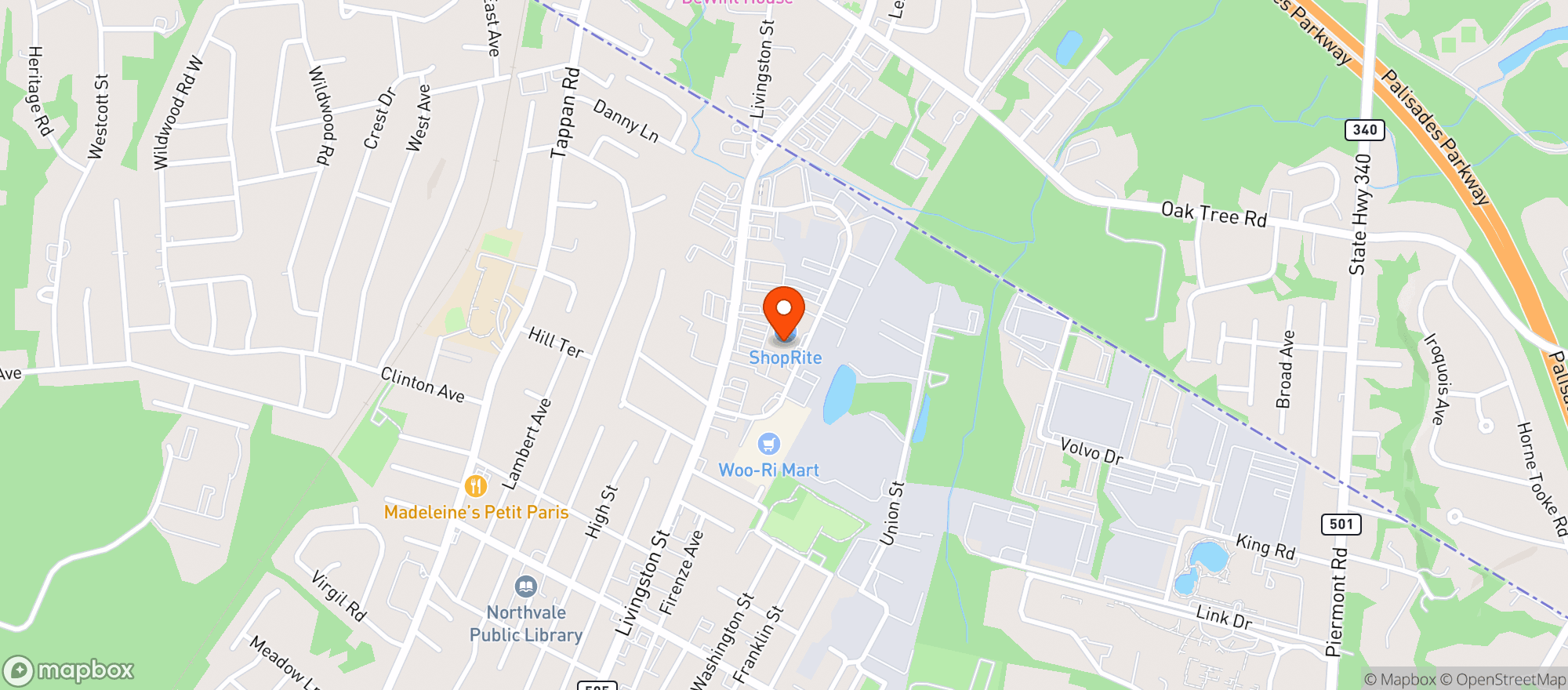 Map showing SHOPRITE LIQUORS