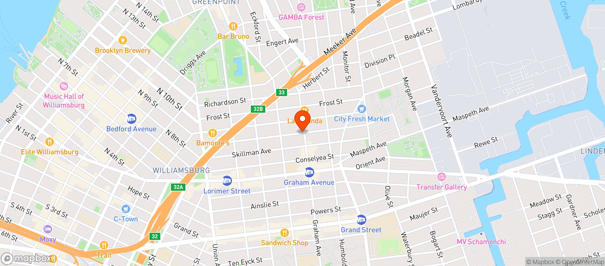 Map showing The Meat Hook