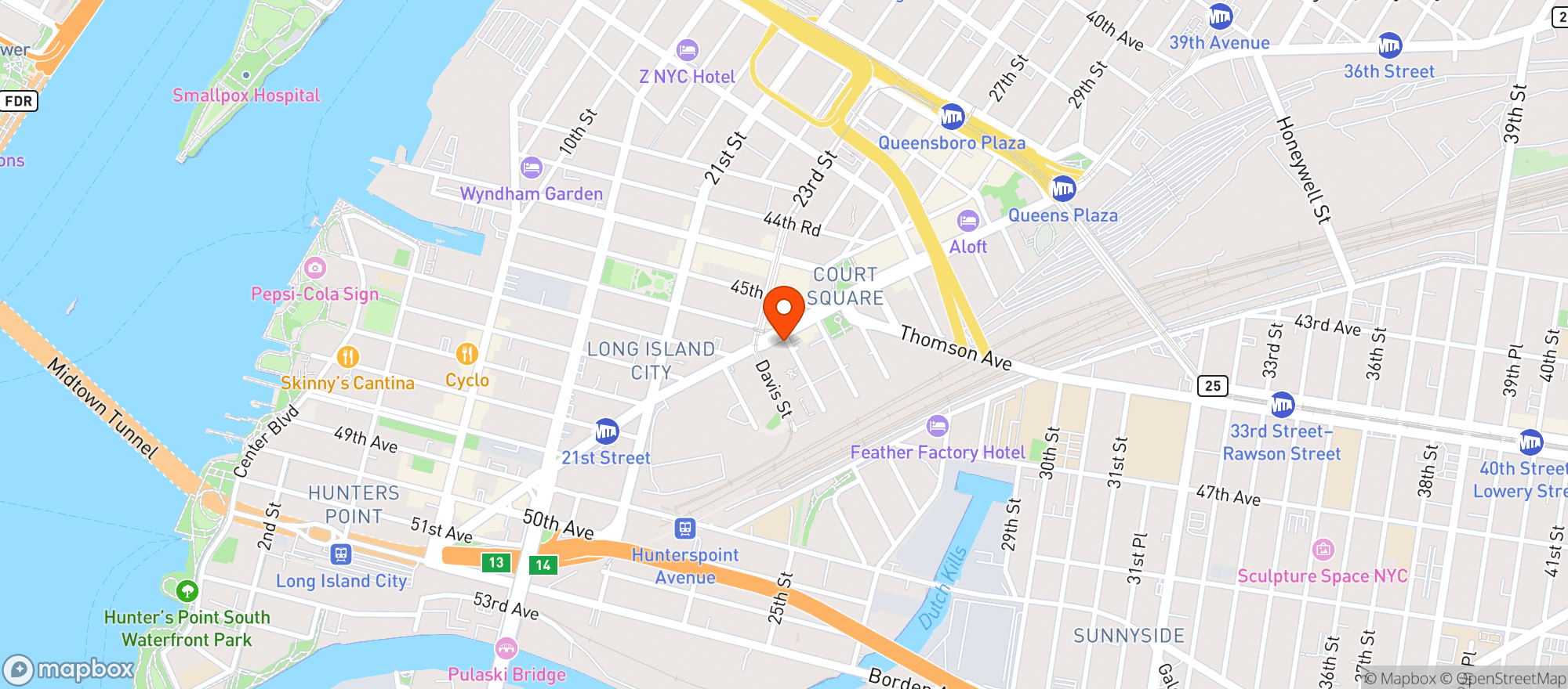 Map showing Skybar Rooftop & Lounge