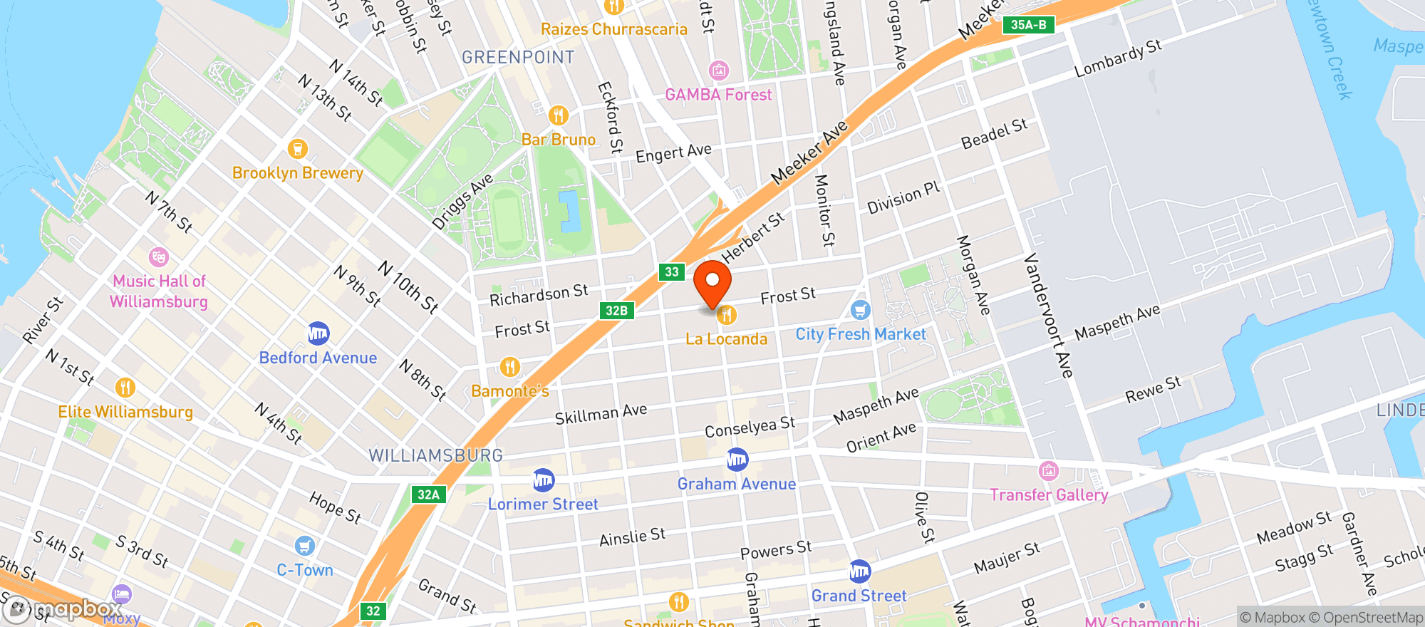 Map showing Williamsburg Wine & Liquor