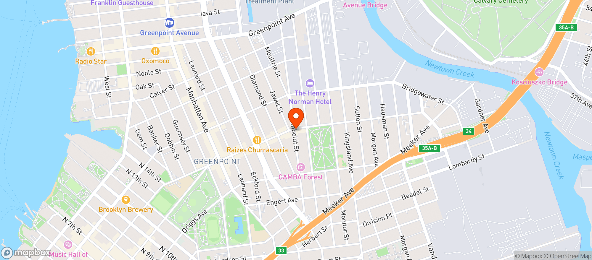 Map showing The Esters