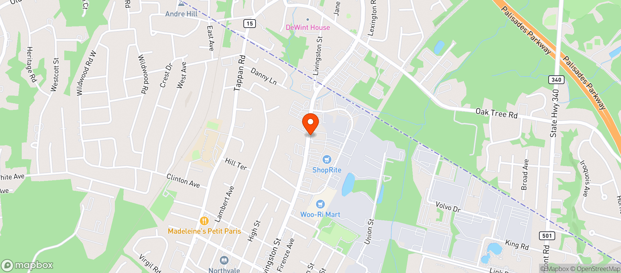 Map showing SHOPRITE #791 (NORTHVALE)