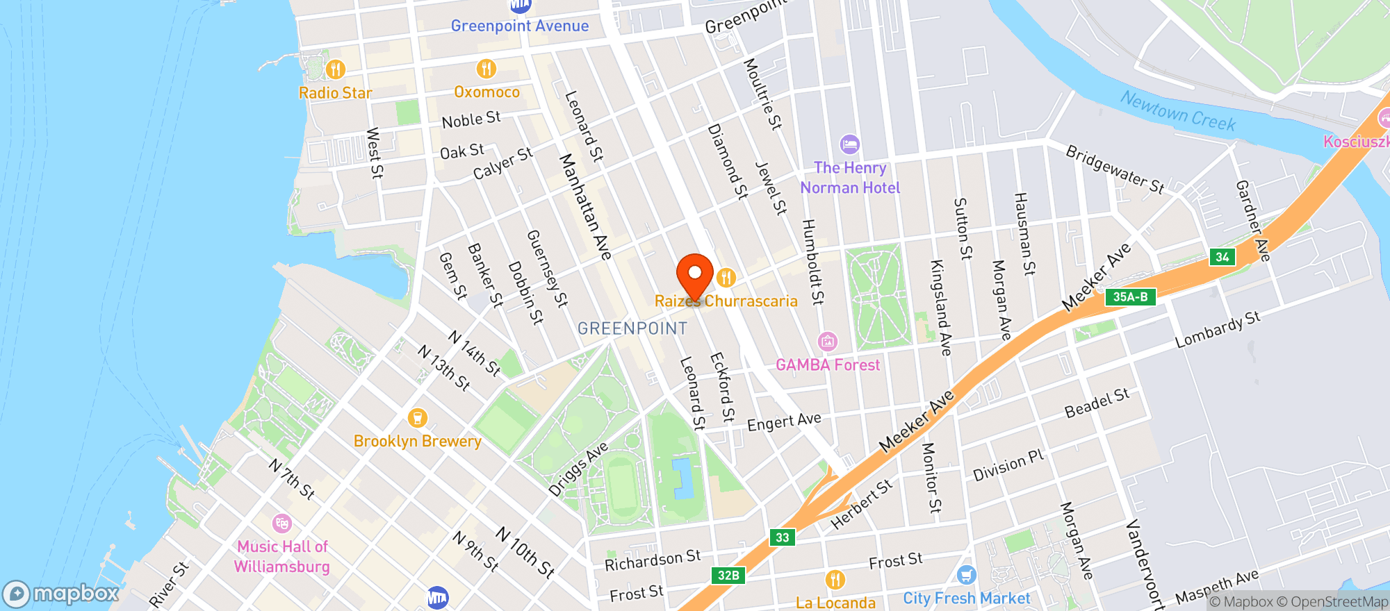 Map showing Rachels Garden