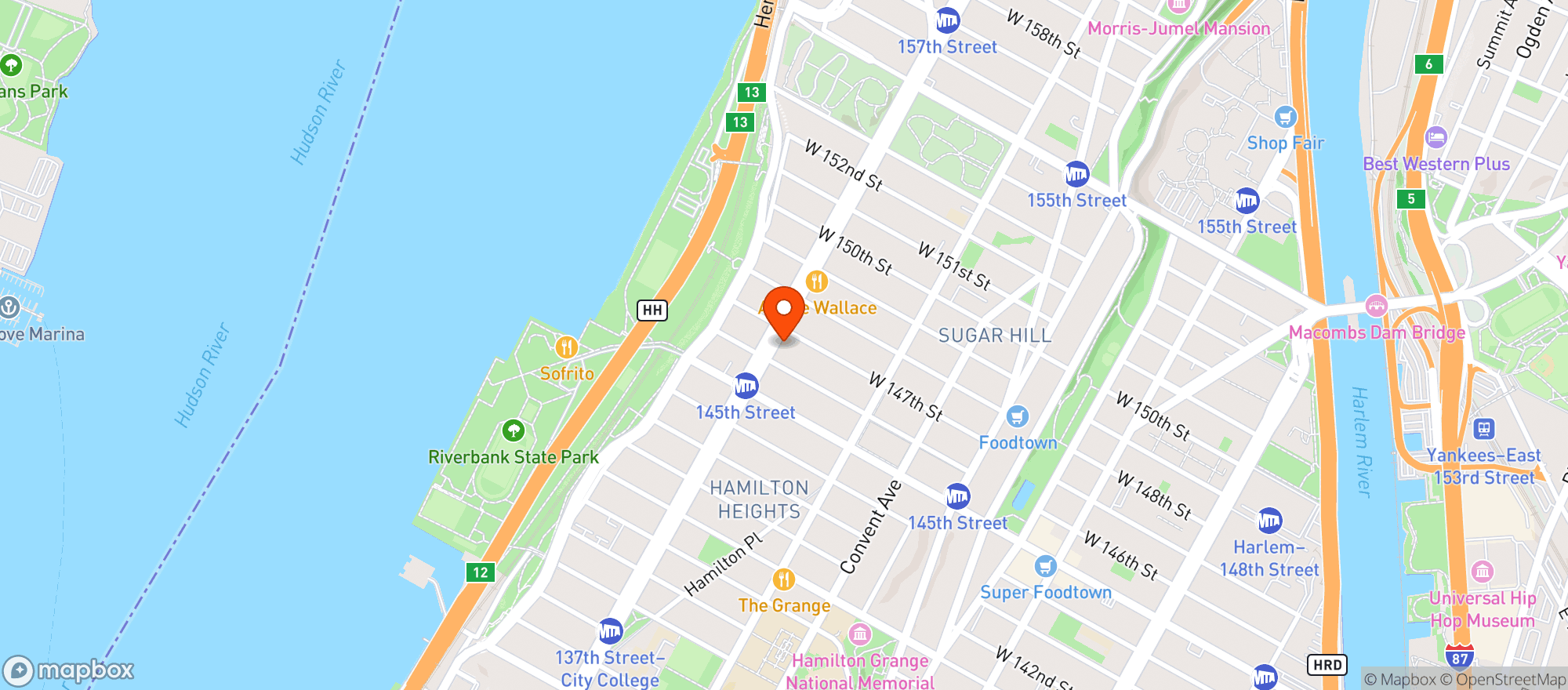 Map showing Hamilton's