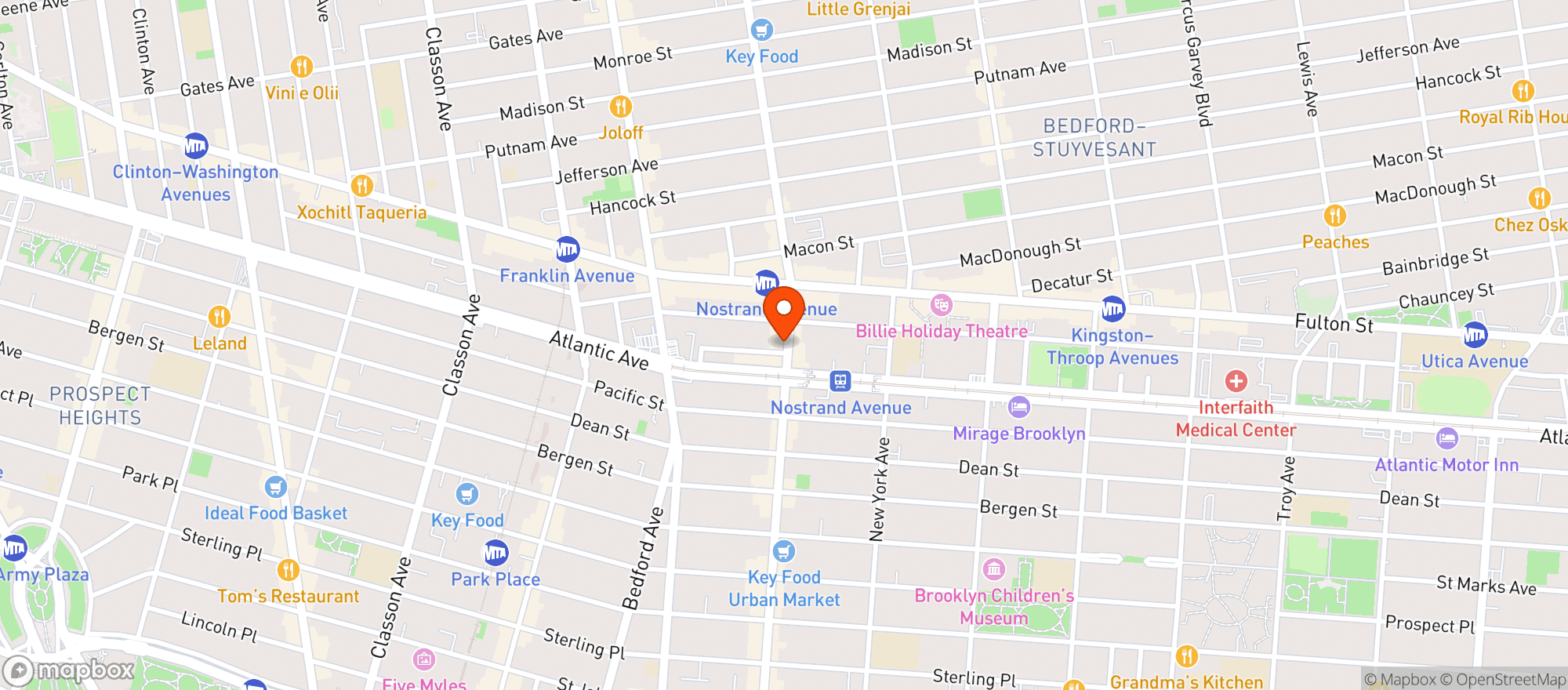 Map showing Prince Deli Juice Bar