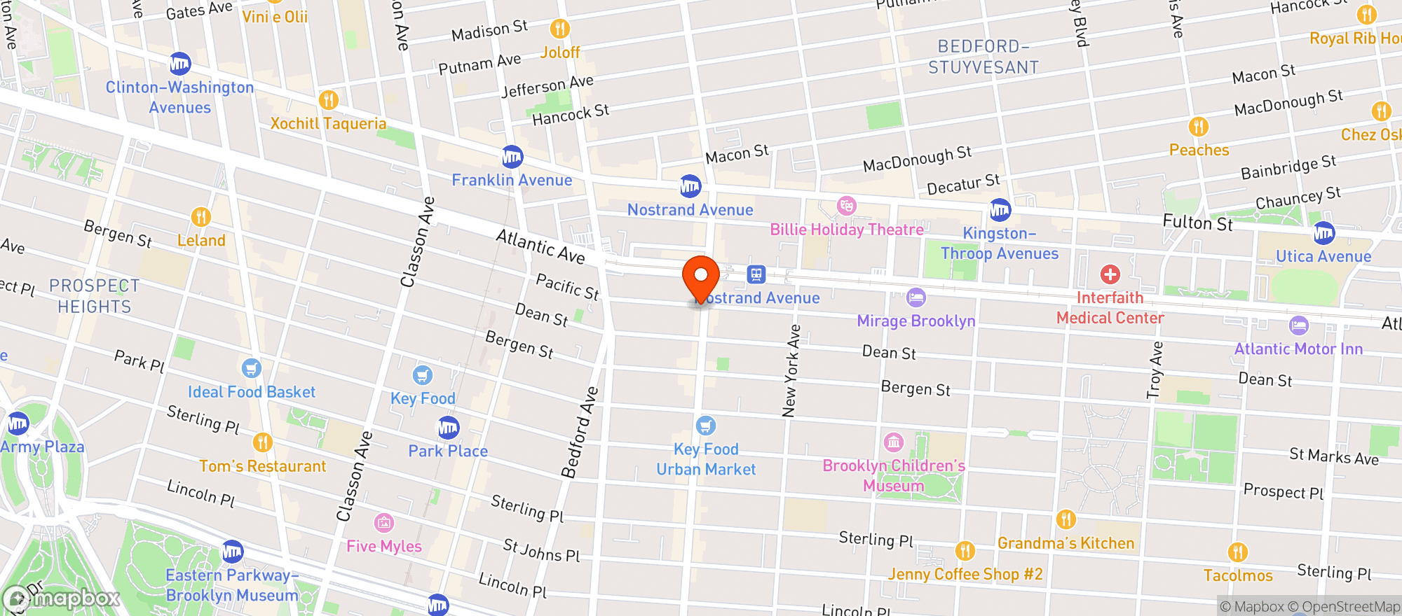 Map showing Pacific Supermarket
