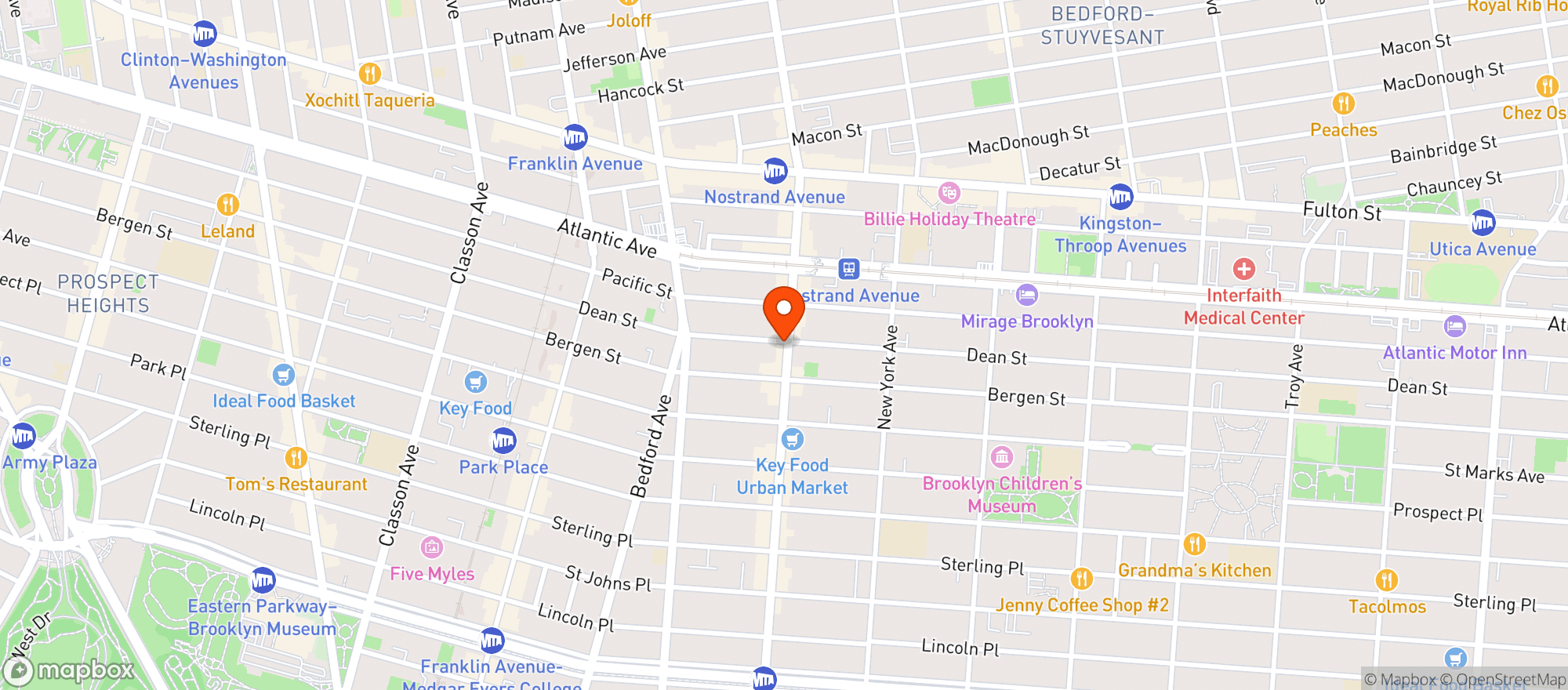 Map showing IDEAL FOOD BASKET(NOSTRAND)