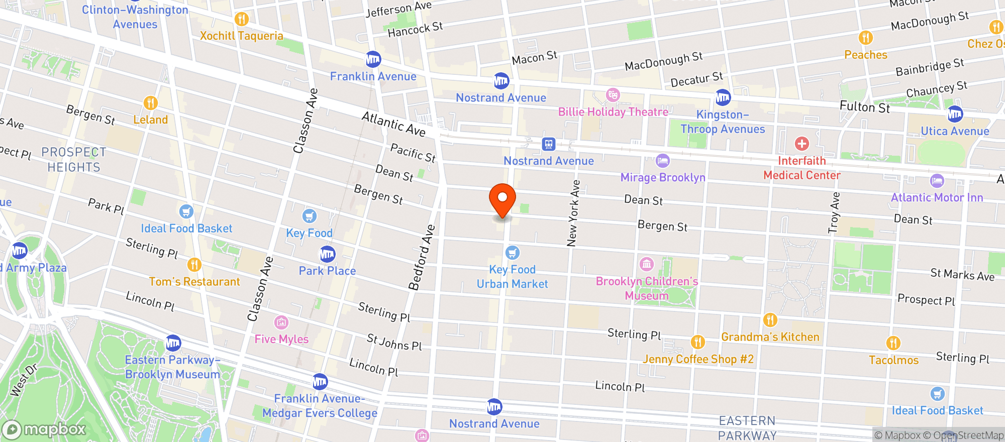 Map showing Nostrand Ave Pub