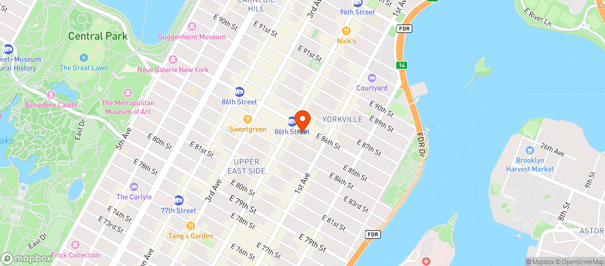 Map showing 320 East 86Th St B