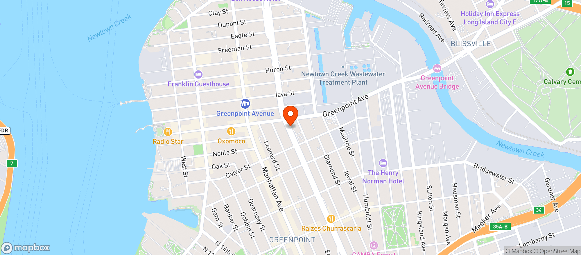 Map showing Key Food Store