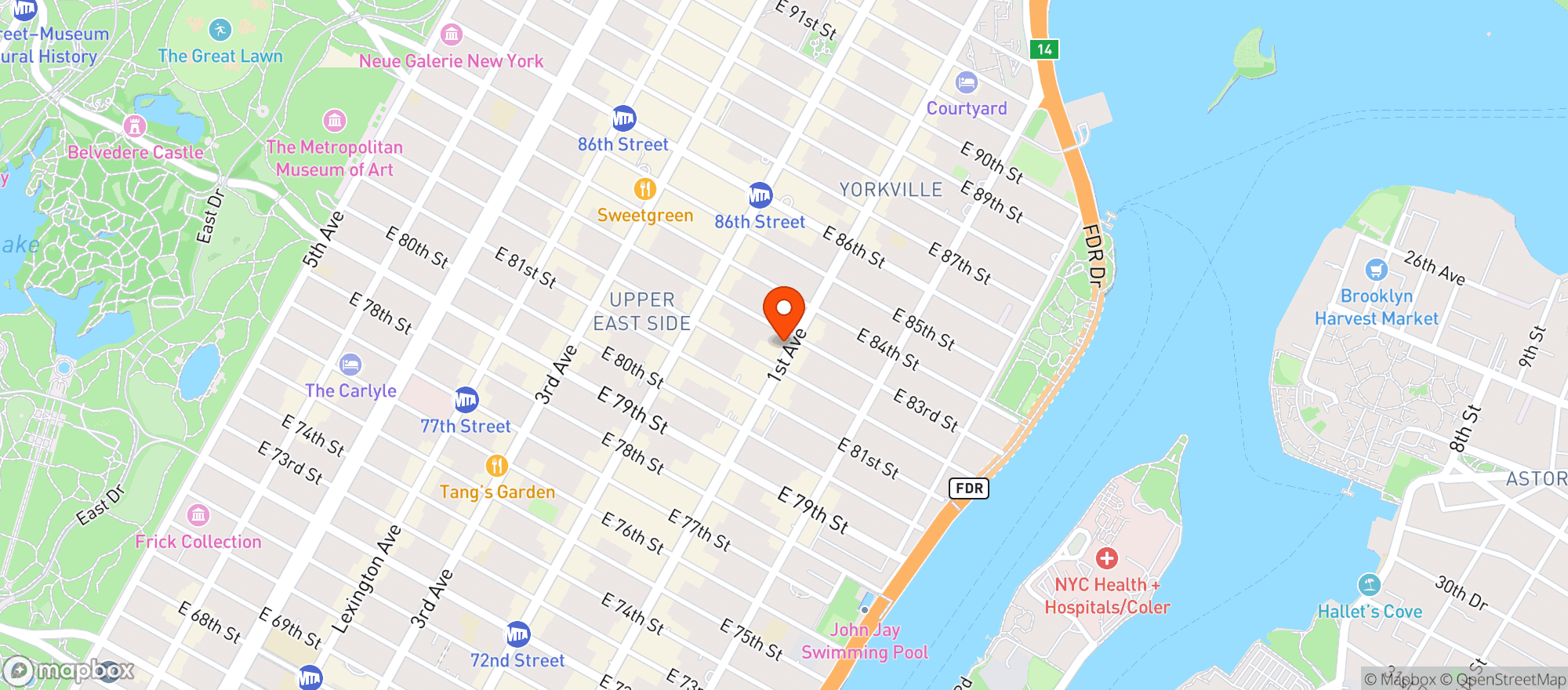 Map showing Horns Hook Tavern