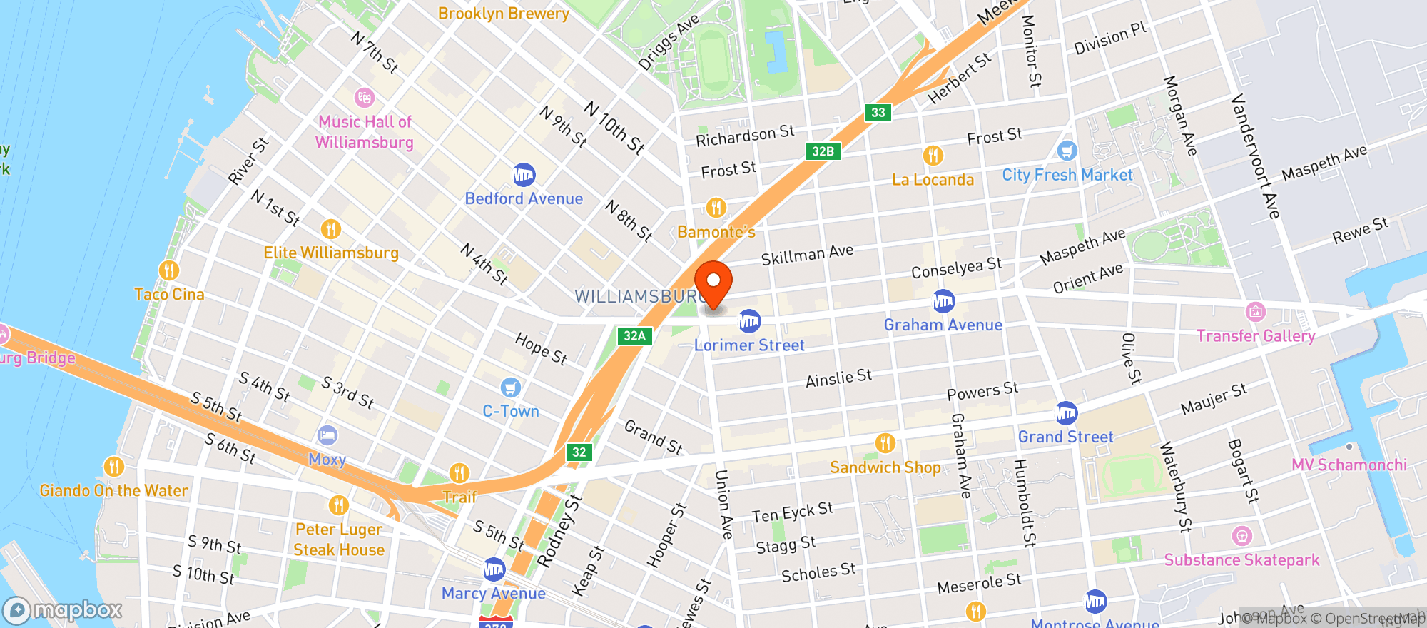 Map showing 525 Deli & Grocery