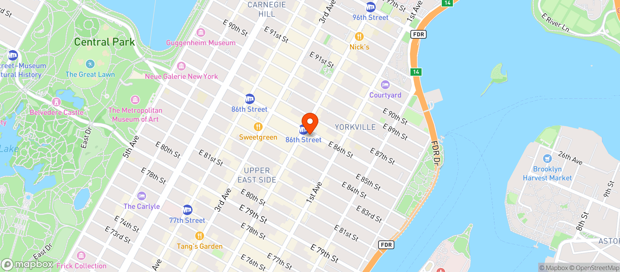 Map showing 86th Street Wine & Spirits