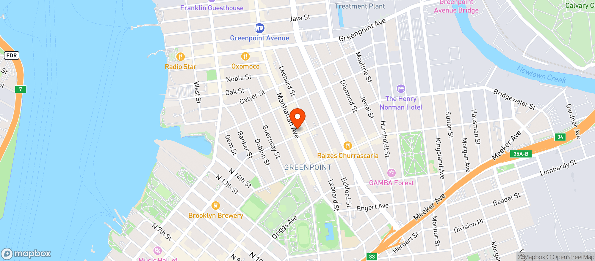 Map showing Lake Street Bar