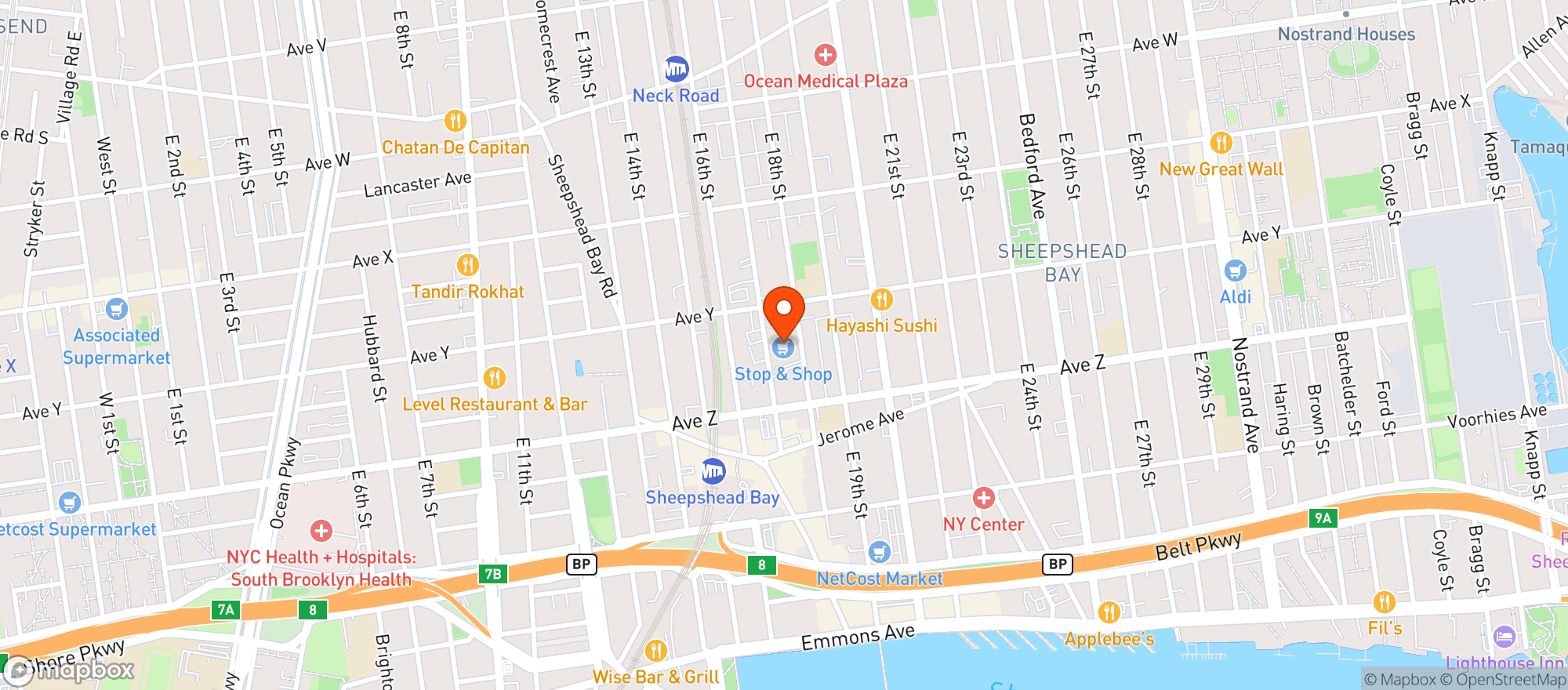 Map showing Stop & Shop - 0505 - Brooklyn