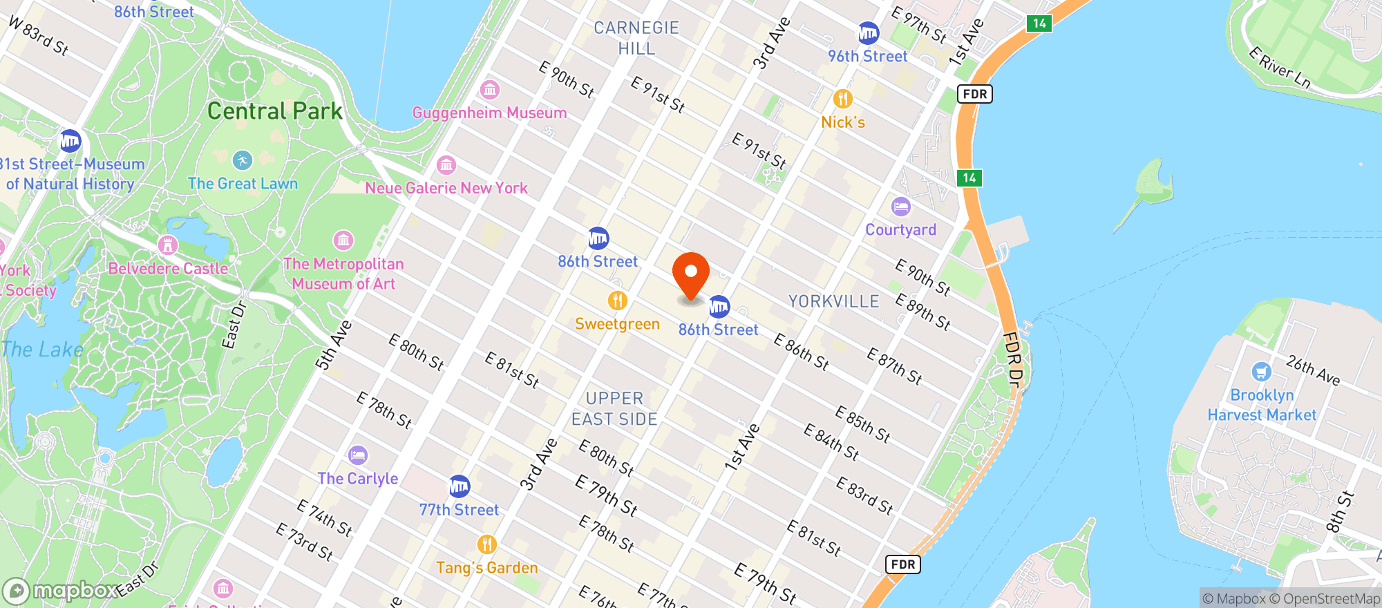 Map showing FAIRWAY MARKET (UPPER EAST SIDE)