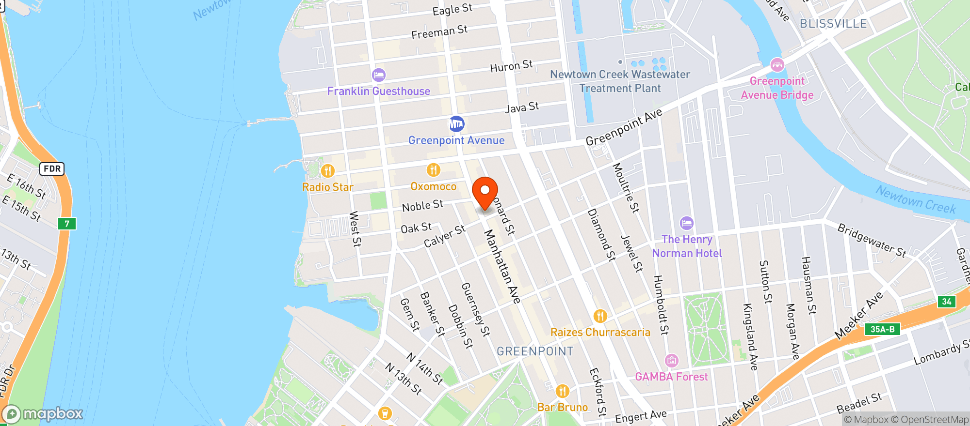 Map showing God Bless Deli #0