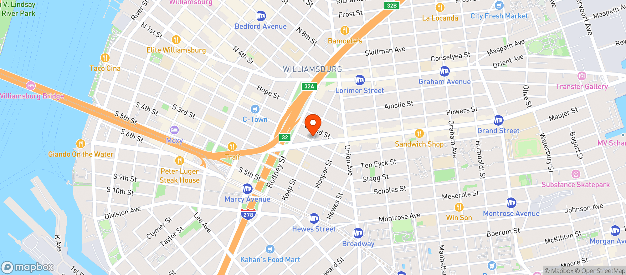 Map showing Alkori Organic Deli