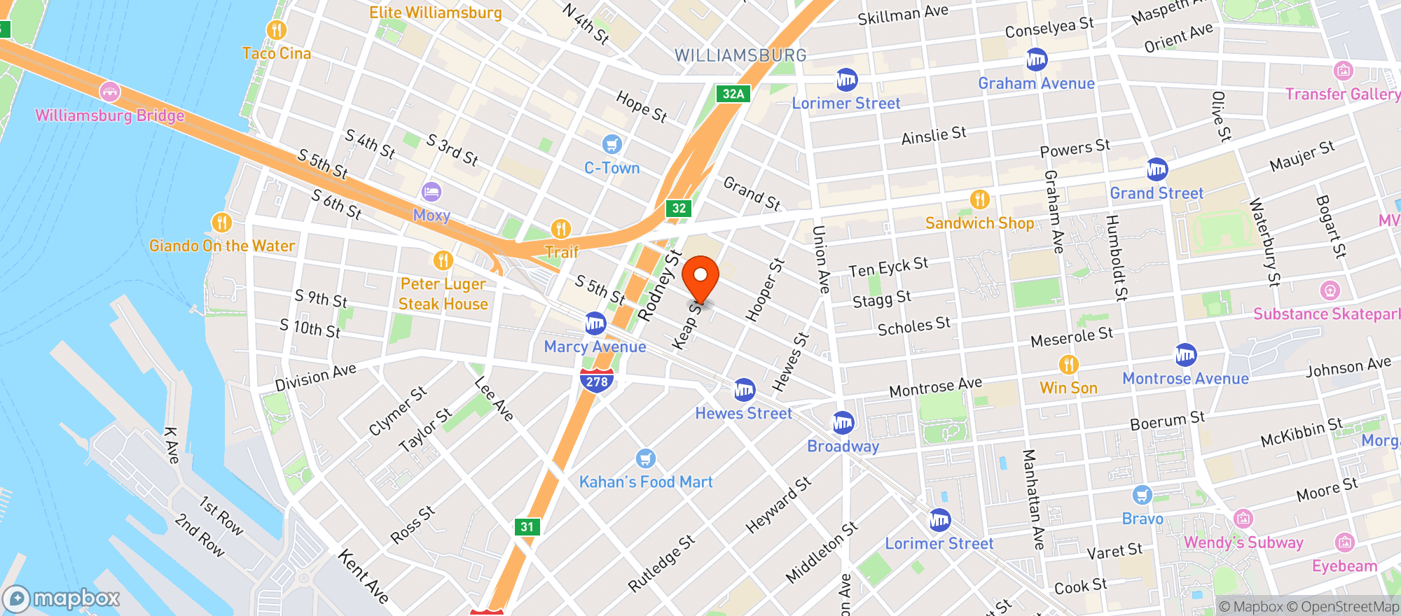 Map showing Nourish Deli & Grocery