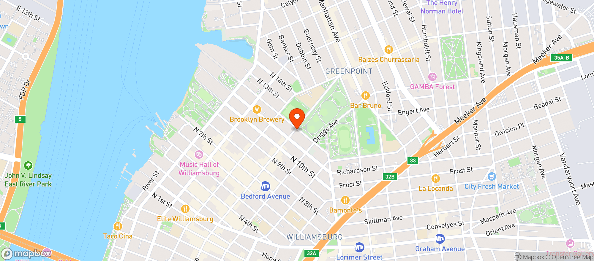 Map showing Parkview Deli