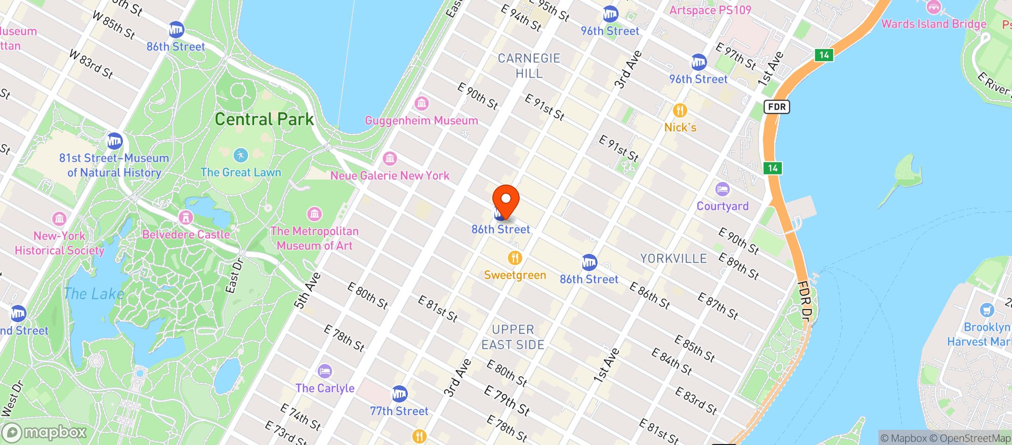 Map showing Target - Upper East Side 86Th & Lex