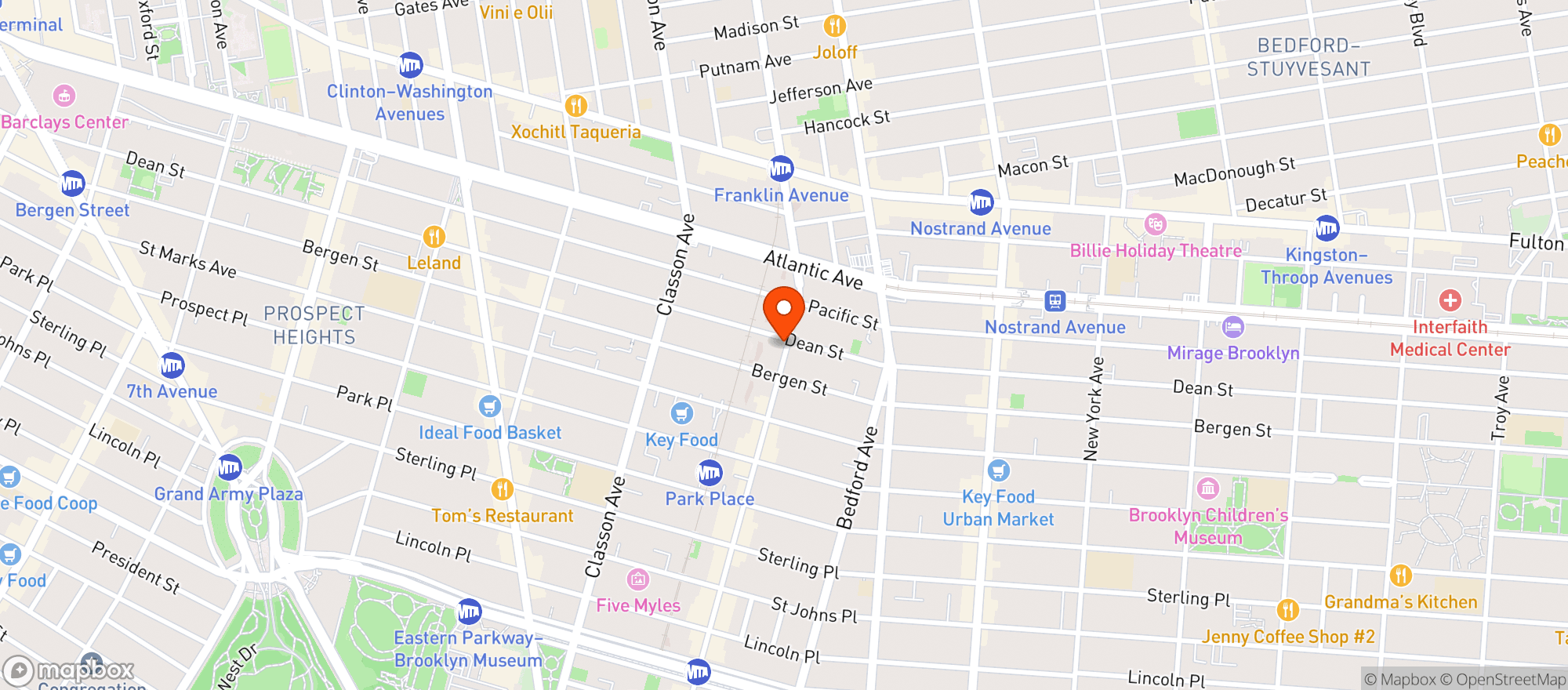 Map showing Franklin Wine & Spirits