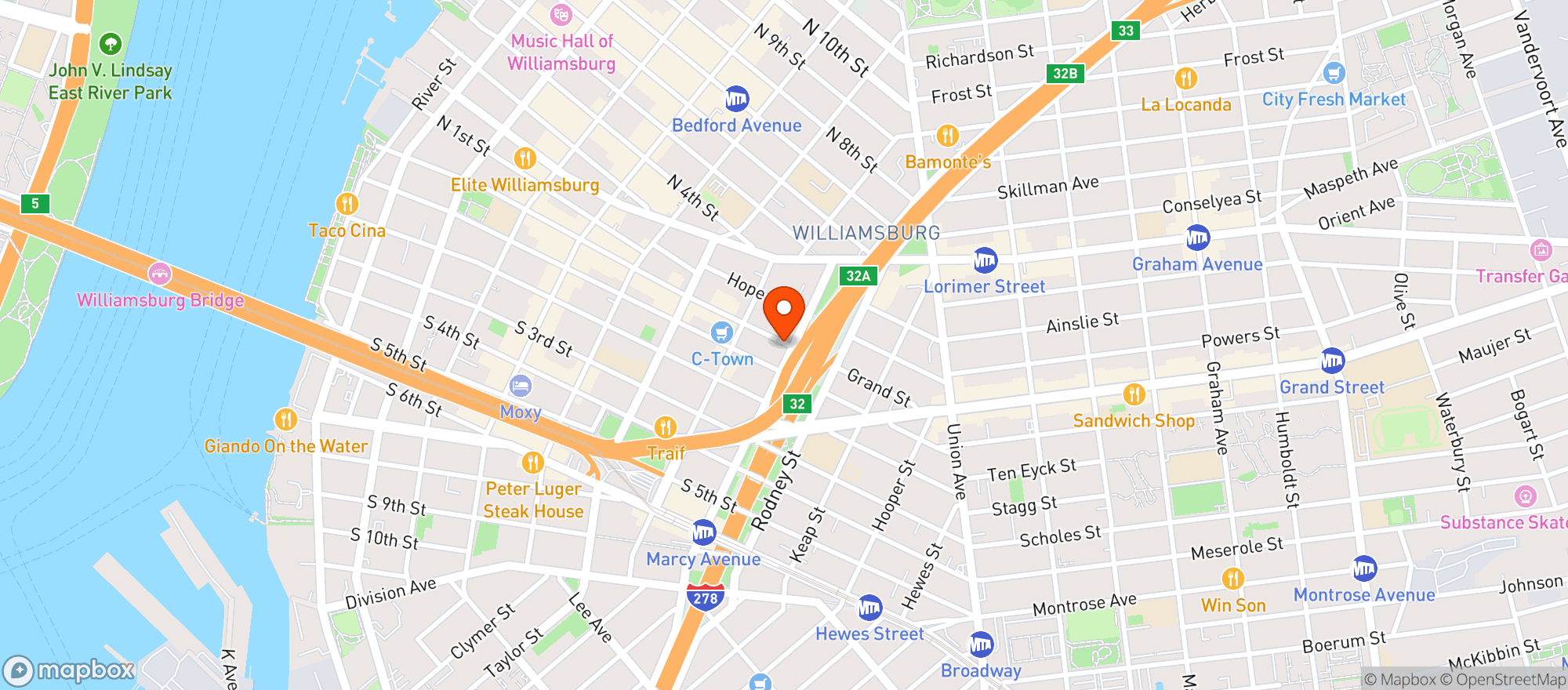 Map showing Flop House Comedy Club