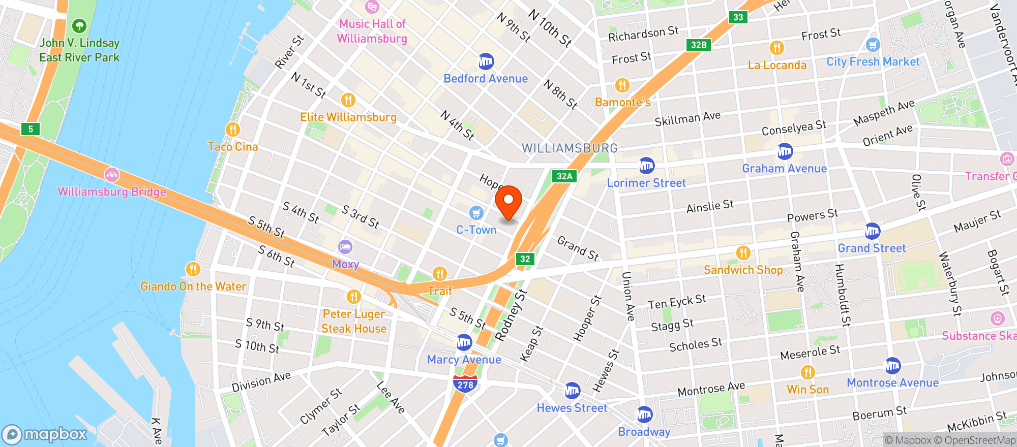 Map showing Freds Dog House