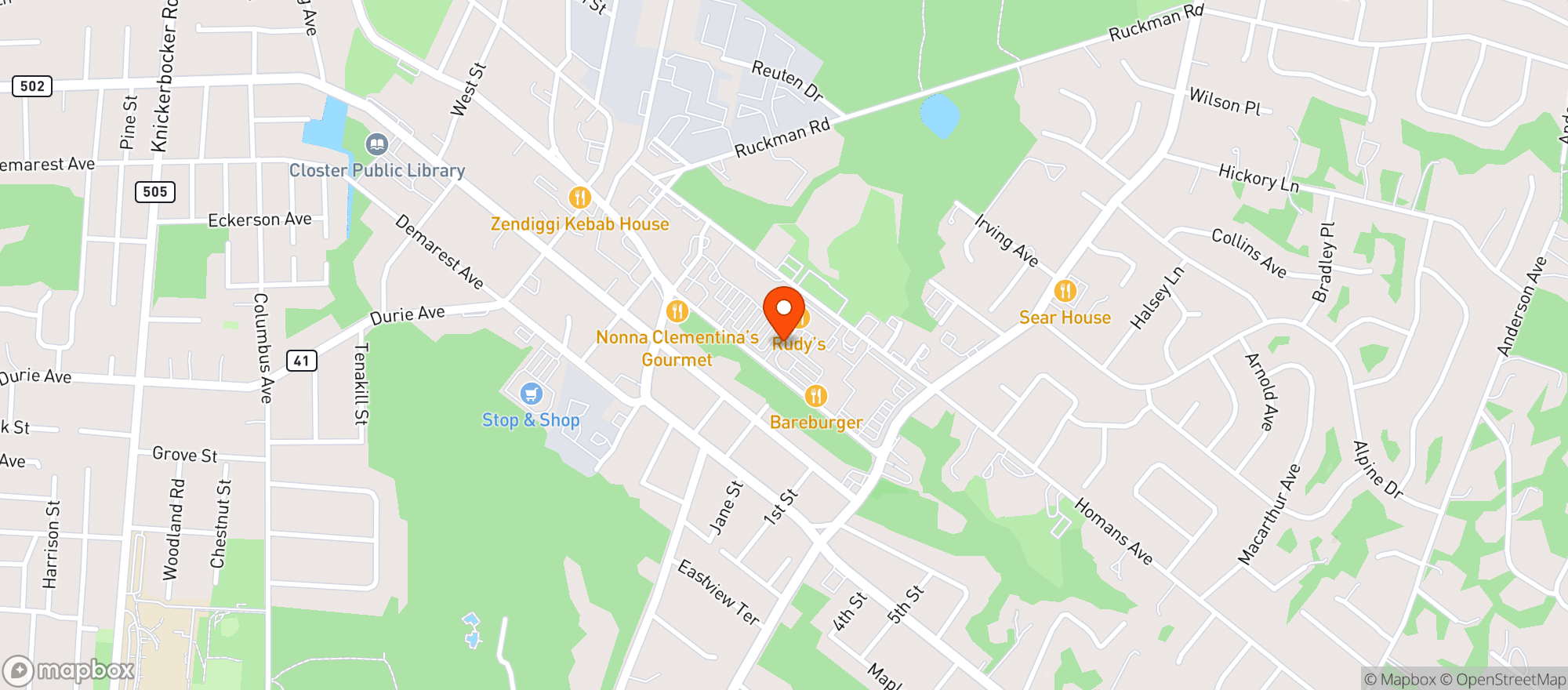 Map showing Gary's Wine & Marketplace