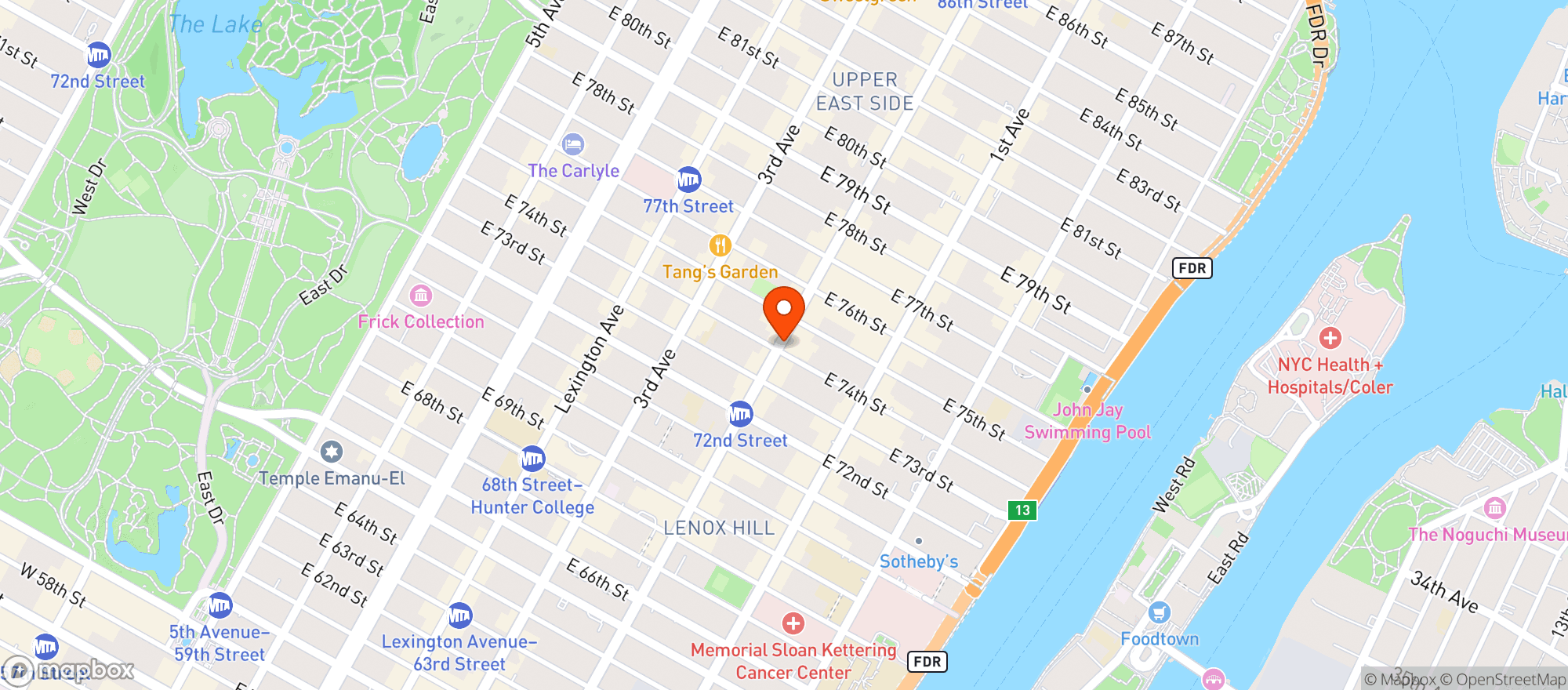 Map showing EAST SIDE GROCERY