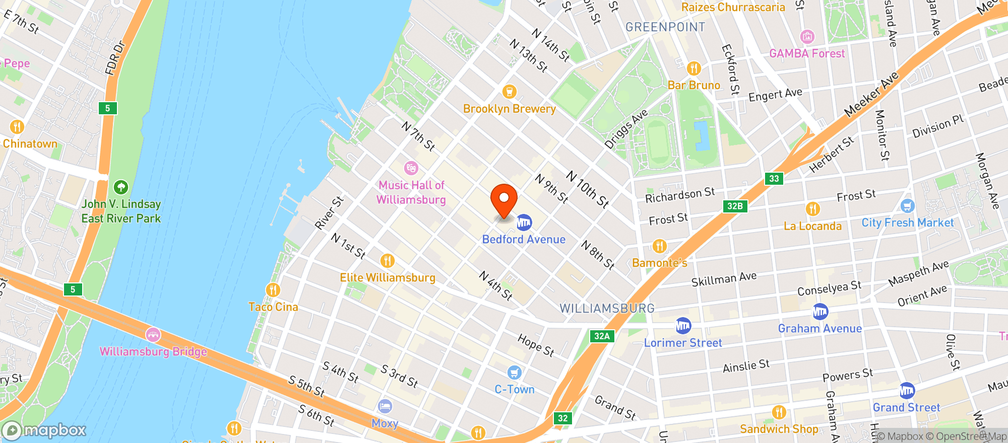 Map showing CBD Kratom Williamsburg