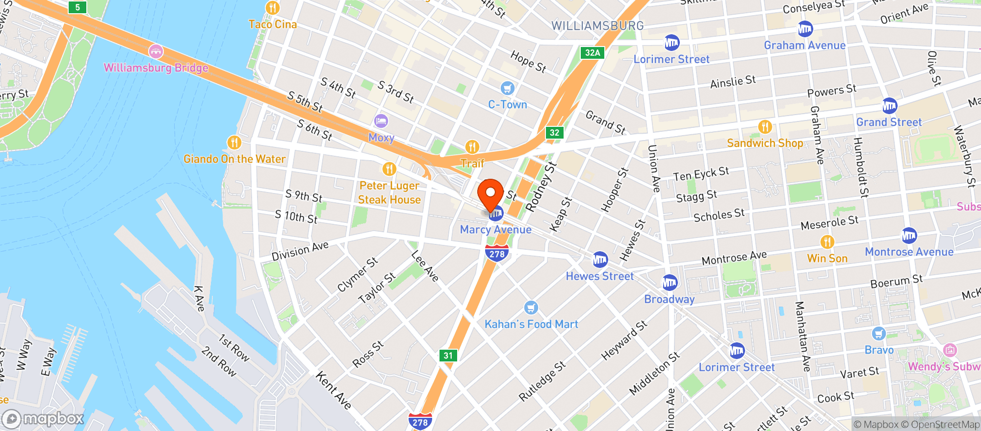 Map showing Alex Grocery & News