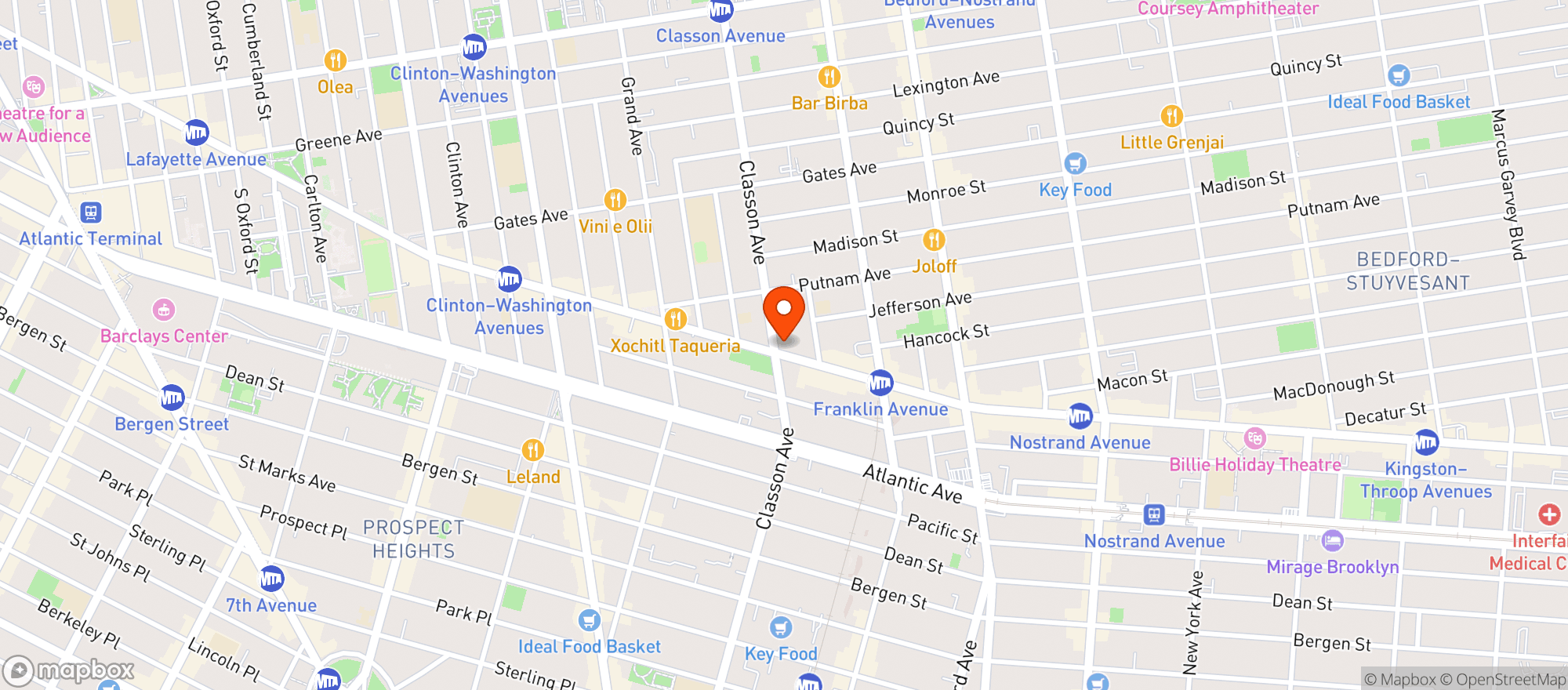 Map showing Greene Hill Food Co-Op