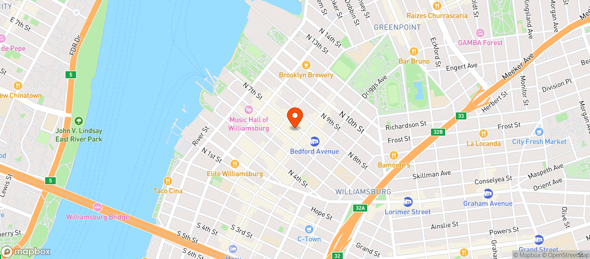 Map showing Sunac Natural Deli