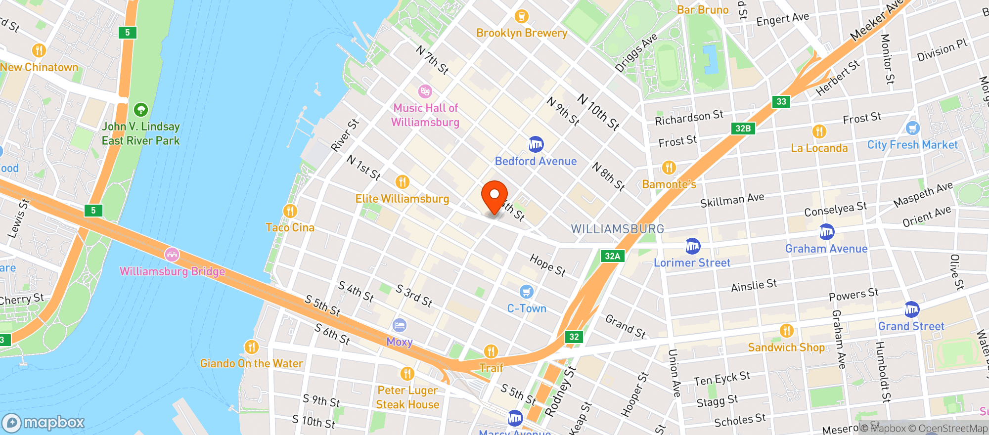 Map showing Woodhul Wine Bar