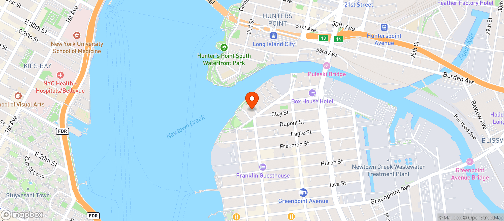 Map showing Riverside Market