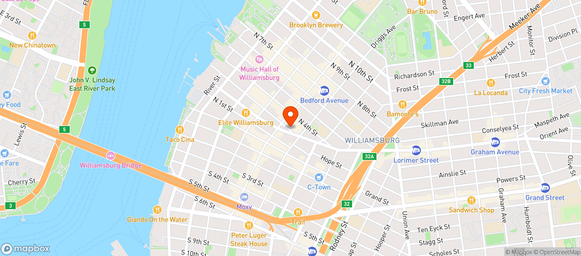 Map showing Food Town