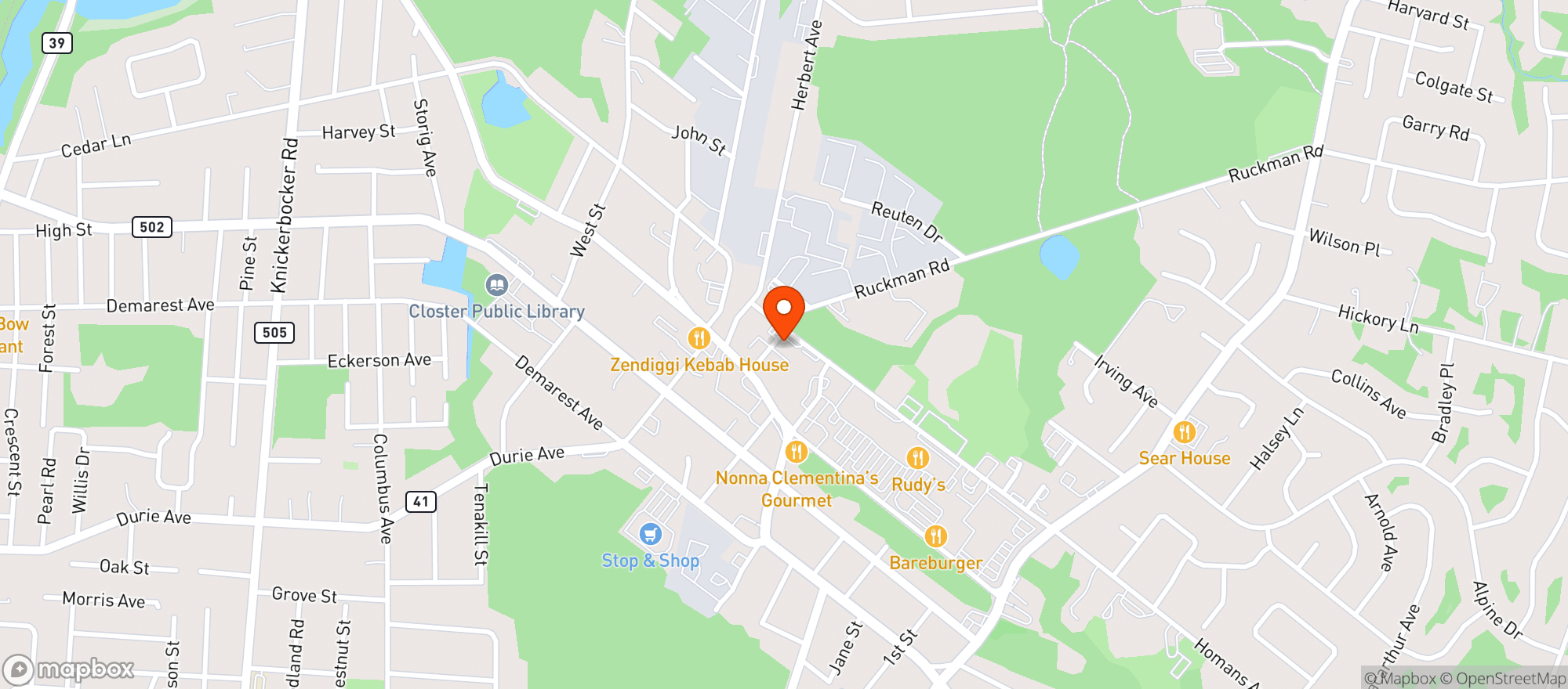 Map showing Garden State Dairy & Liqu