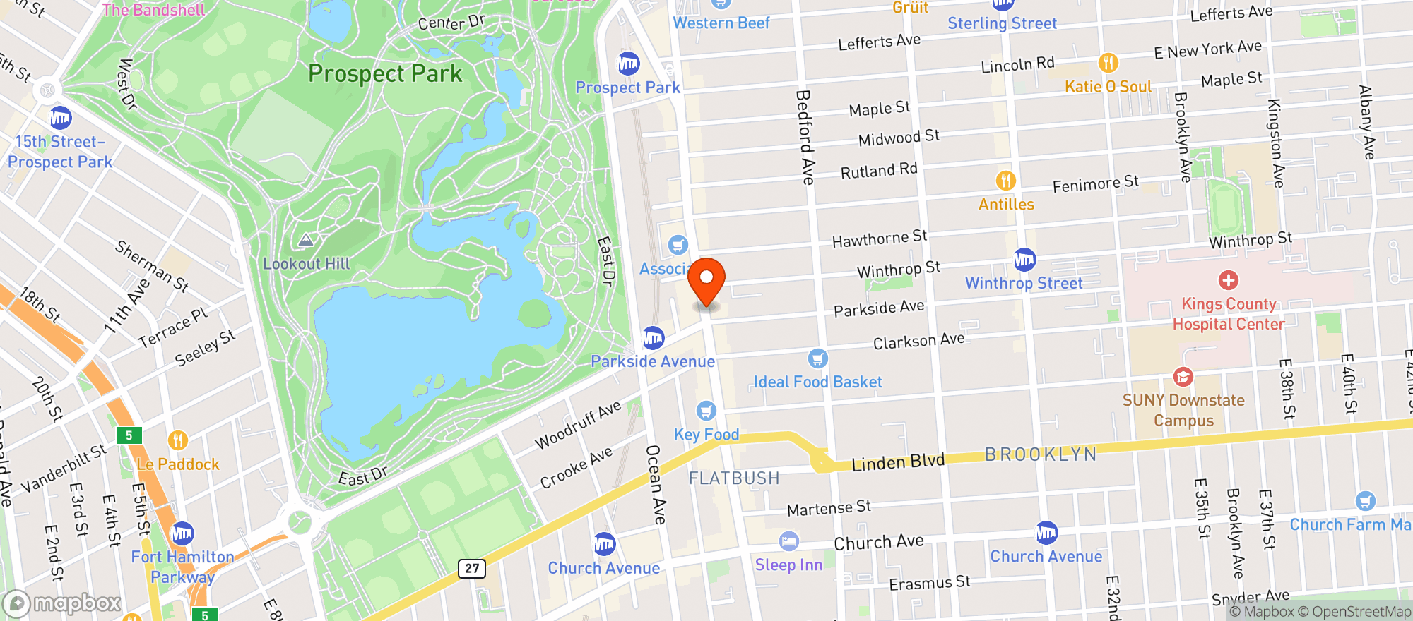 Map showing Parkside 705