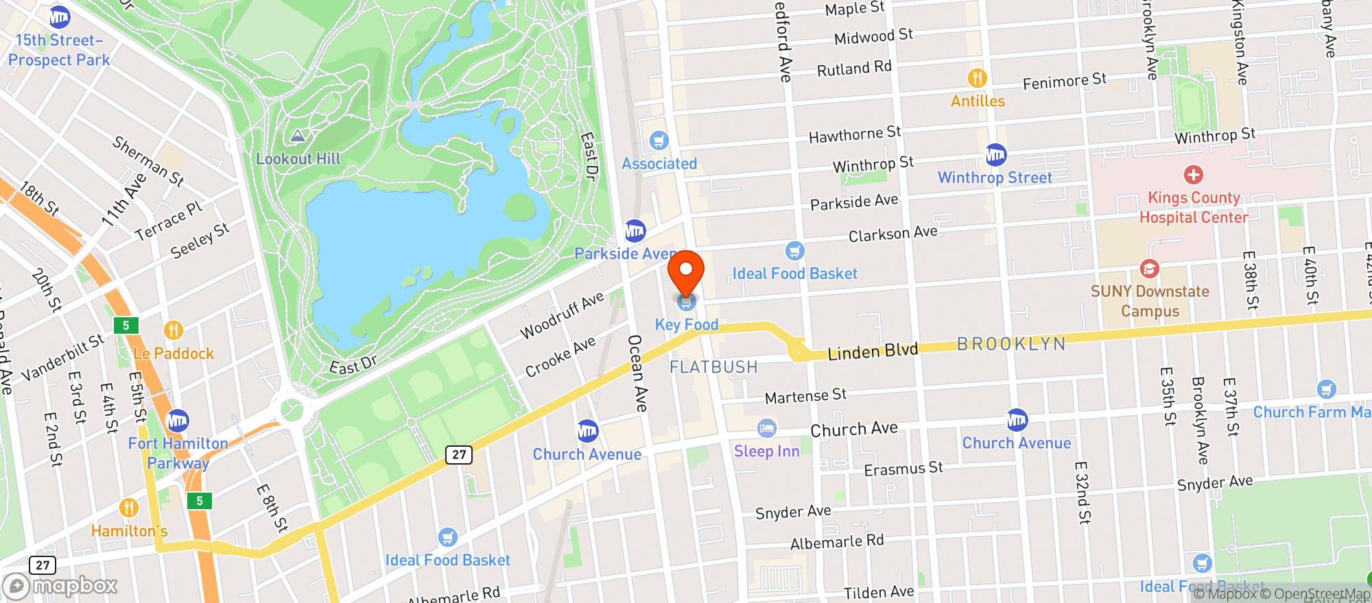 Map showing Key Food