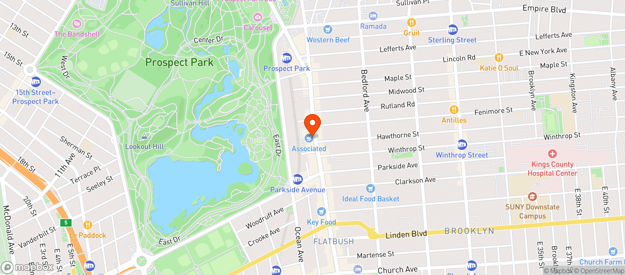 Map showing Associated Supermarket #65